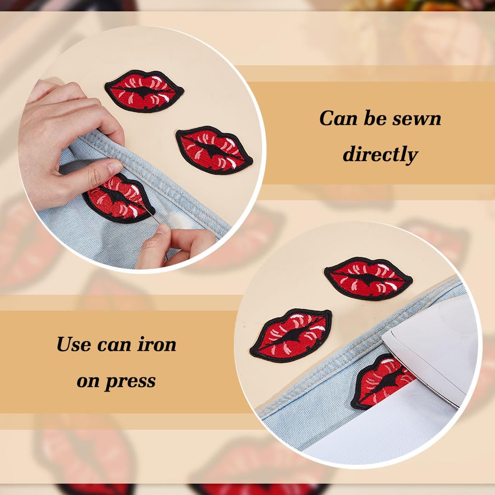 10Pcs Toppe per Su Ferro Rosa, Toppe a Forma di Cuore Kit di Decorazione per la Riparazione Toppe per cucire Barbie
