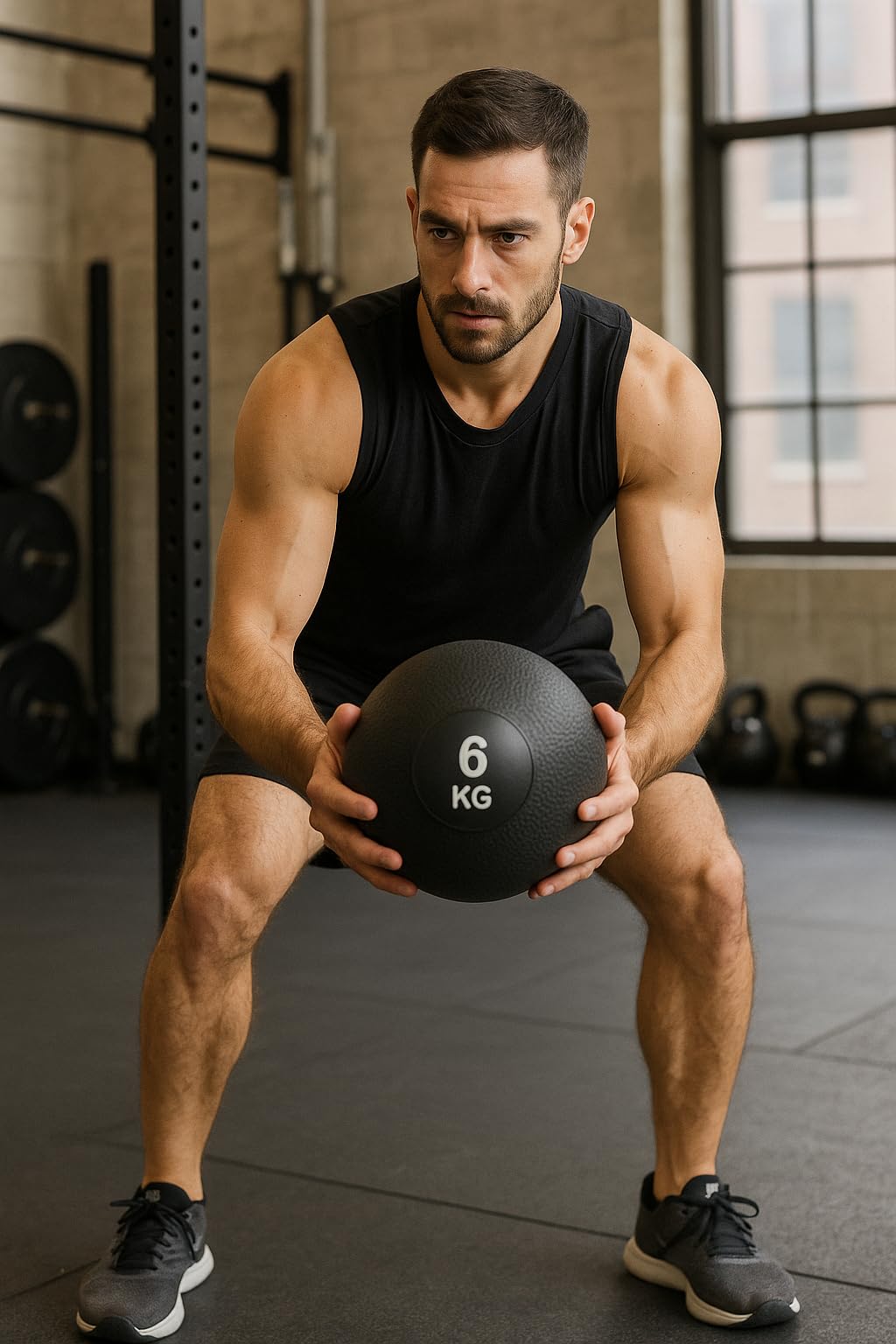 Slam Ball 4 – 10 kg – Palla medica non rimbalzante ponderata per allenamento della forza, crossfit, cardio e palestra a casa – FLG palla da ginnastica in gomma resistente per uomini e donne