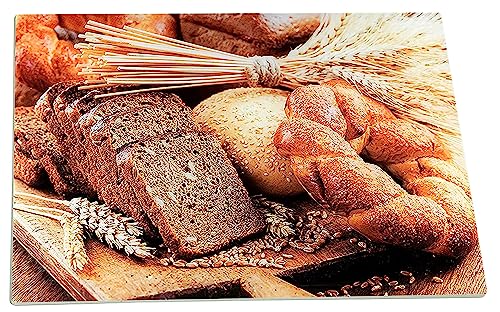 Tabla de Cortar y Bandeja para Challah - Vidrio Templado con Diseño Pintado de Shabbat - de The Kosher Cook miniatura 1