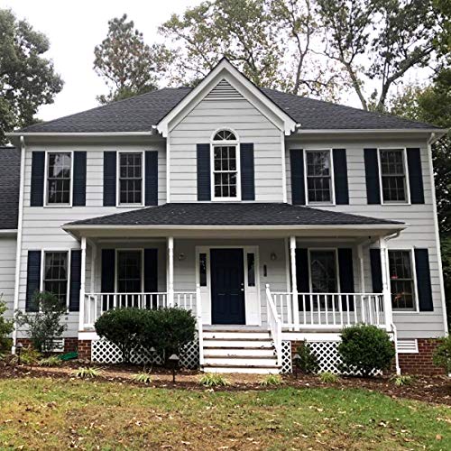 Builders Edge 12 In. W X 25 In. H, Standard Cathedral Top Center Mullion, Open Louver Shutters, Includes Matching Installation Spikes (Per Pair), 002 - Black #TOP7