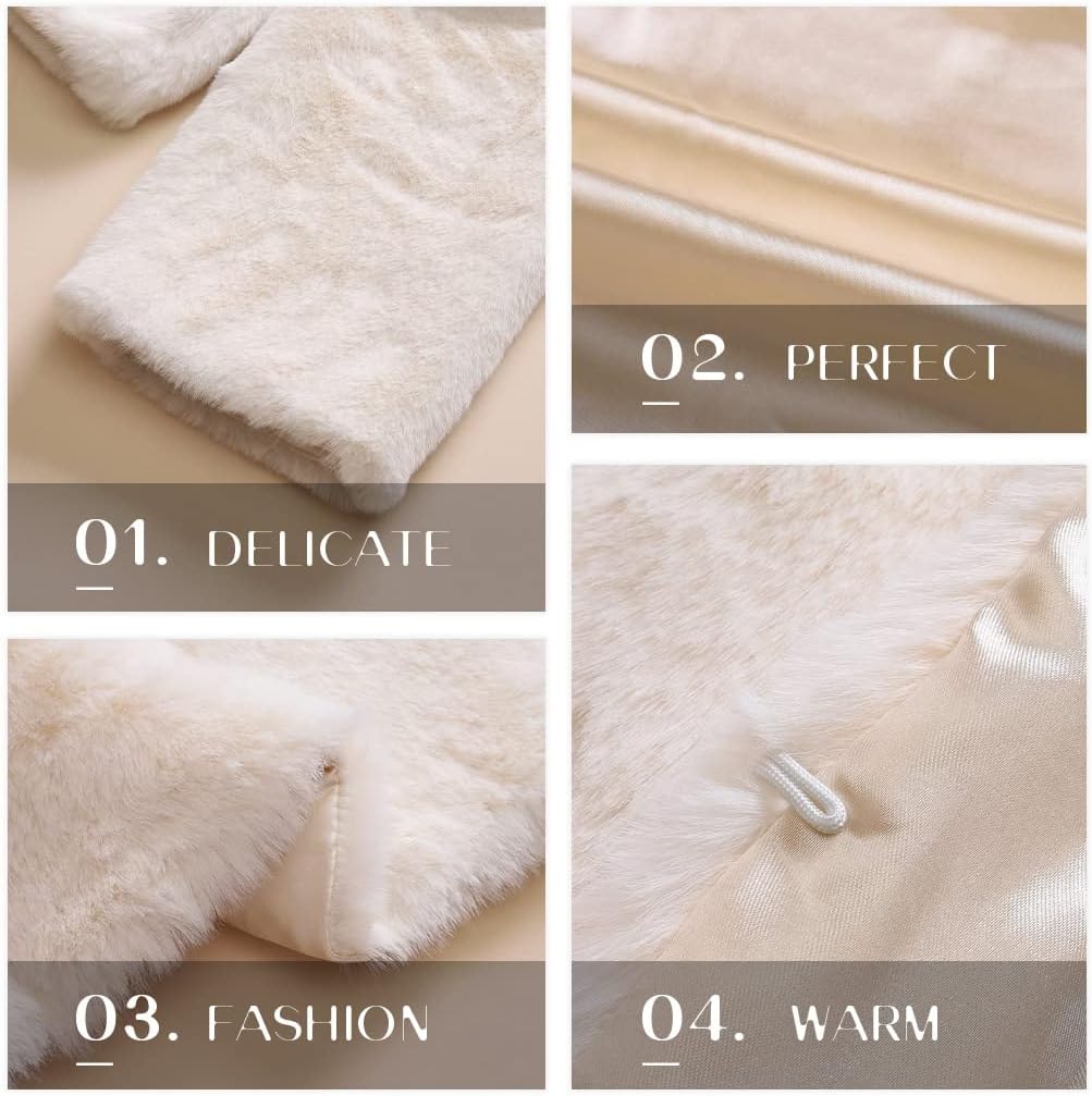 Edary Women Faux Fur Jacket Long Sleeve Coat Open Front Fur Coat Winter Warm Shaggy Faux Fur Parka for Women and Girl - Image 6