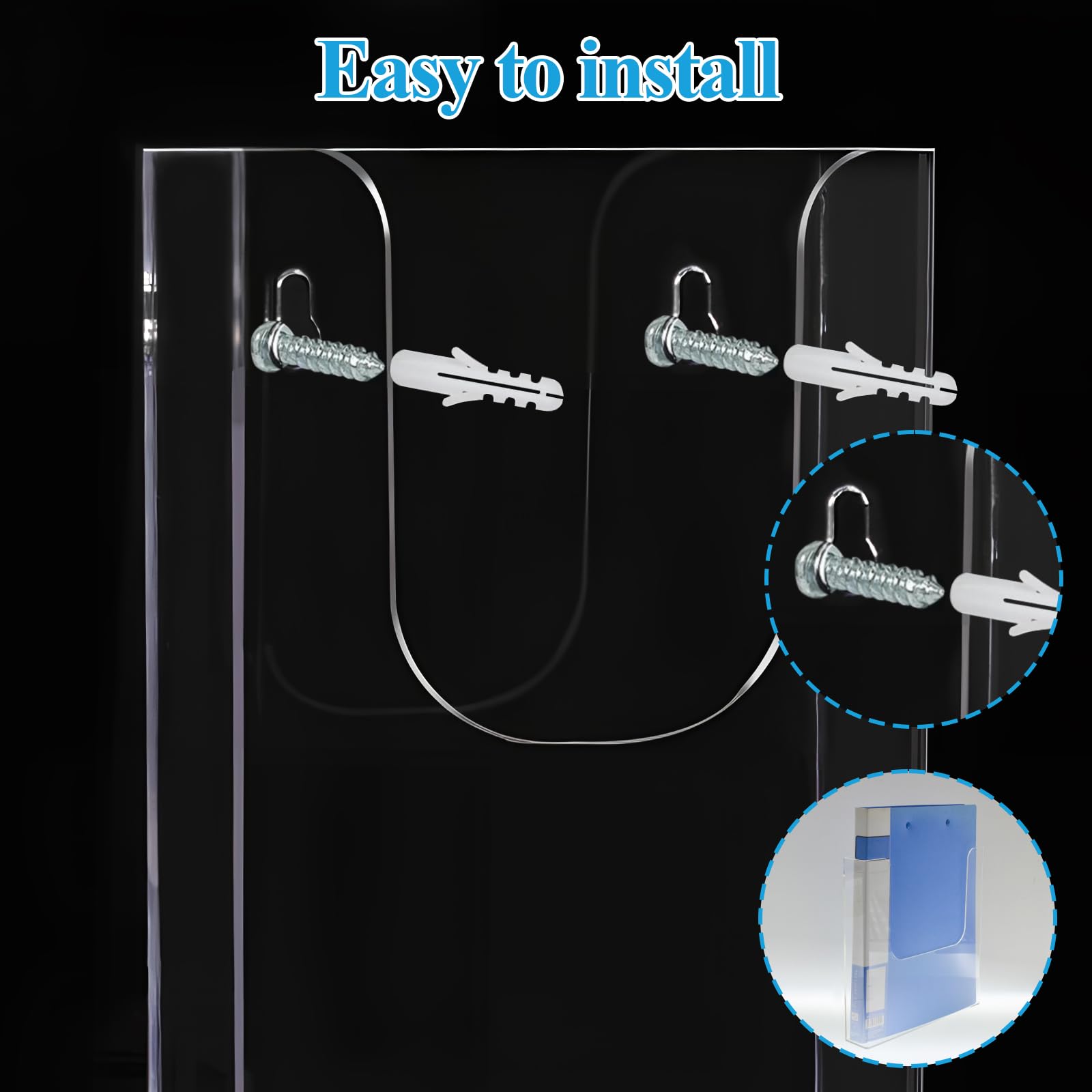 GAESHOW 5 soportes de pared para folletos, de acrílico, tamaño A6, expositor de folletos de mesa transparente, para folletos, menús y folletos