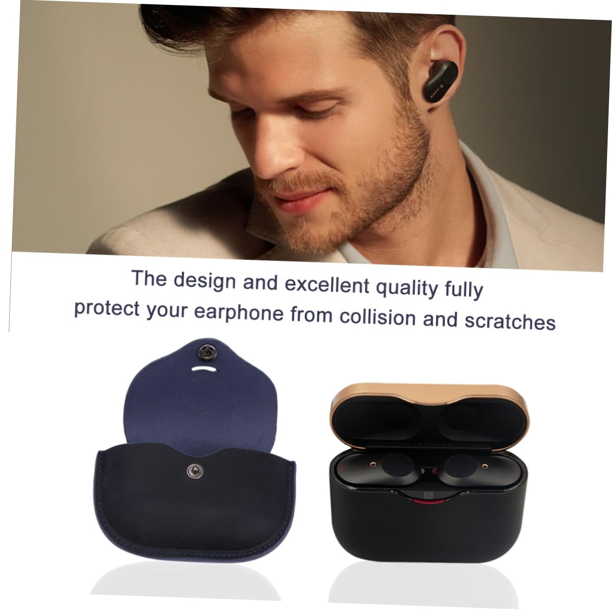 BESTonZON 2 Juegos Funda para Auriculares inalámbricos Bolsillo para Auriculares inalámbricos Bolsa Protectora para Auriculares Funda Protectora para