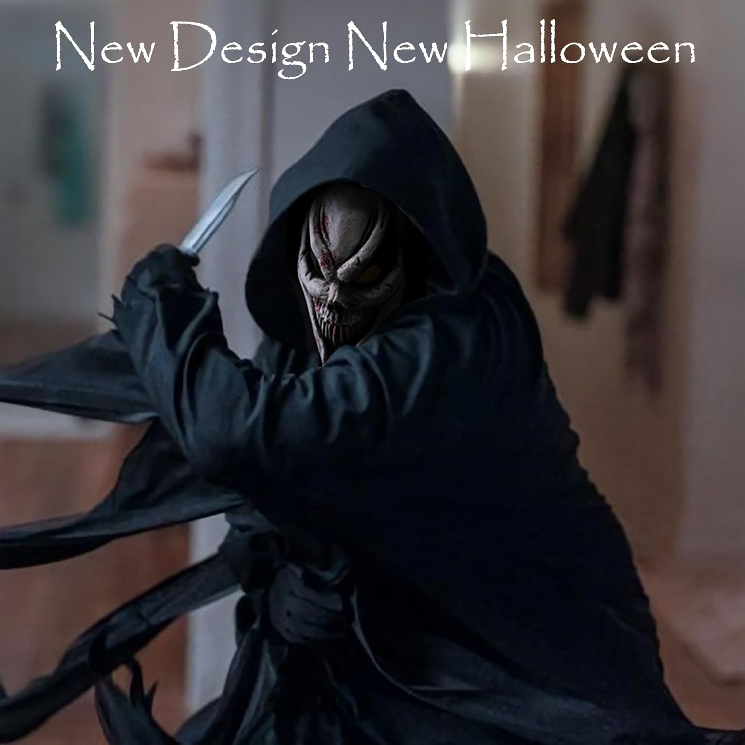 Evil Scream Creepiest Mask with Scarf, New Ghost Evil Design Full Head Scray Halloween horror Costume Mask for Kids Adults (Evil Ghost Face Mask) - Image 2