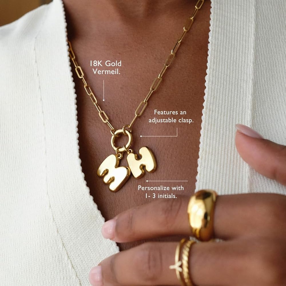 Amazon.com: OAK & LUNA - Personalized Bubble Up Initial