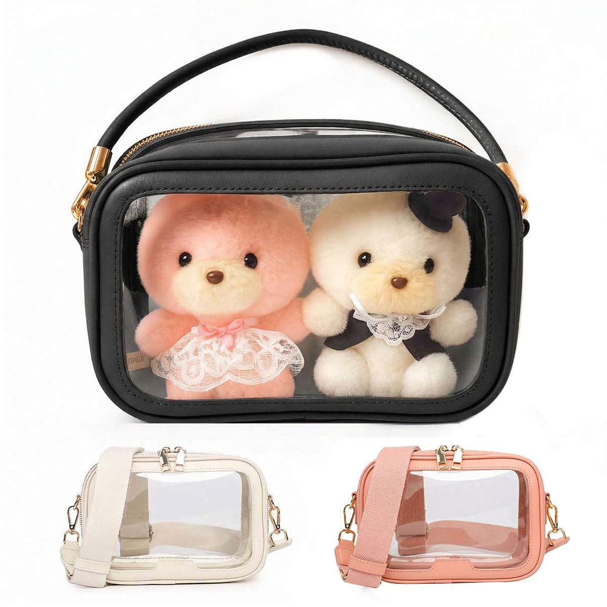  ぬいぐるみ 2体セット Amazon.co.jp: iikuru 2way ぬいぐるみポーチ 20cm 15cm 2体 クリア