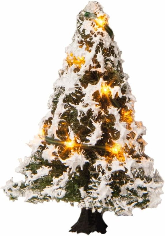 NOCH® Beleuchteter Weihnachtsbaum, verschneit mit LEDs, 5 cm hoch für Modelleisenbahn geeignet für H0, TT, N, Z
