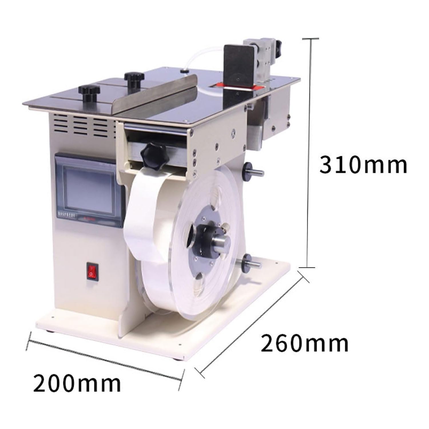 Etichettatrice automatica ad angolo retto - Applicatore di etichette ad angolo a 90° staccabile con regolazione velocità/lunghezza, 20-40 fogli/min, touch screen per uso in fabbrica