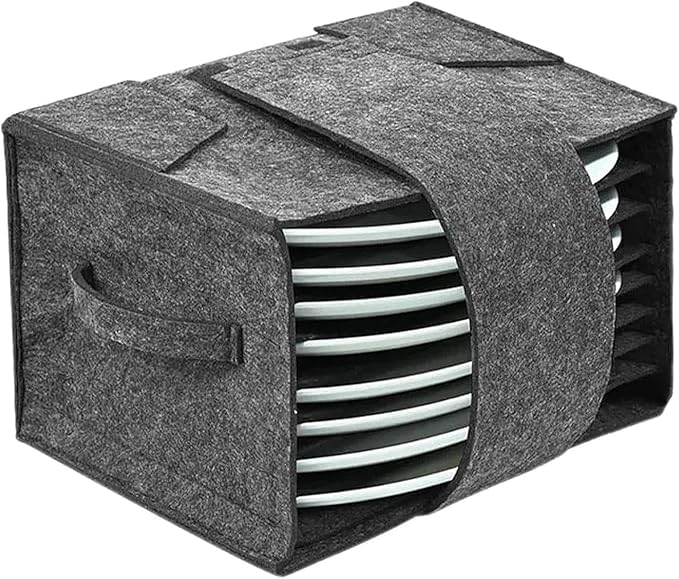 TenaLucy Filz Tellerhalter Camping, Mit 8 Fächern Geschirr Lagerung,...