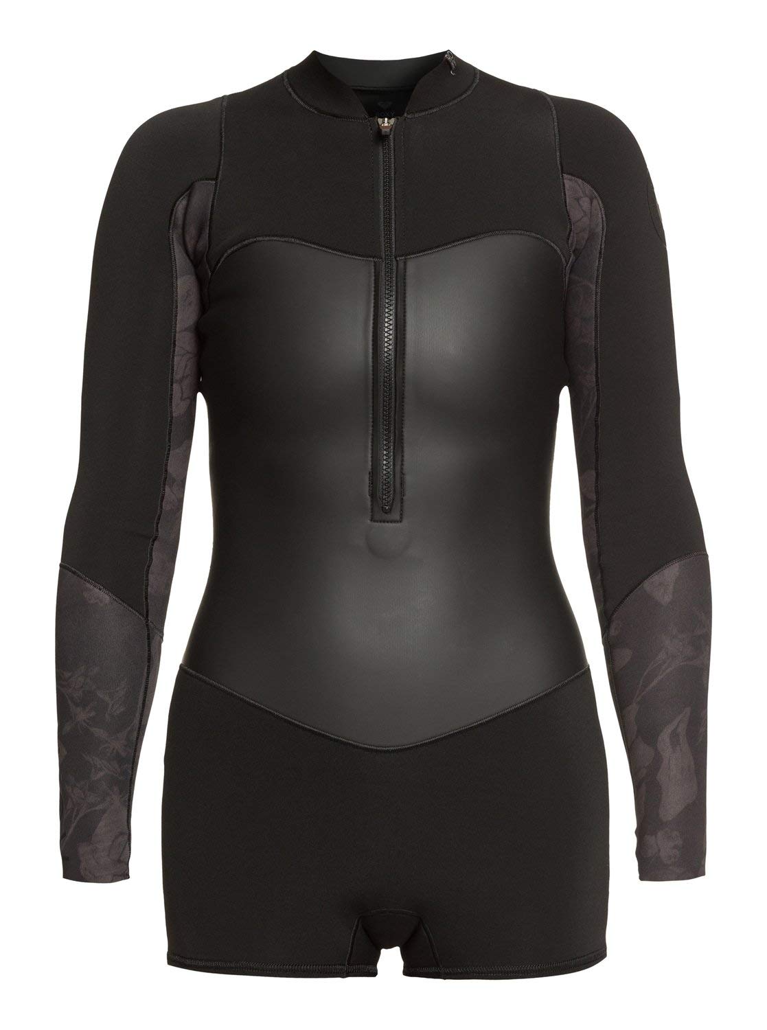 Roxy Womens 1.5Mm Satin - Long Sleeve Front Zip Springsuit - Women - 10 - Black Black 10