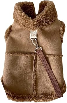 Petitebella Plain Single Color Fleece Puppy Dog Coat Brown, Small