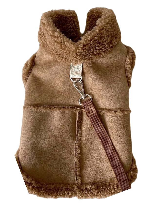 Manteau en polaire marron pour petit chien taille S