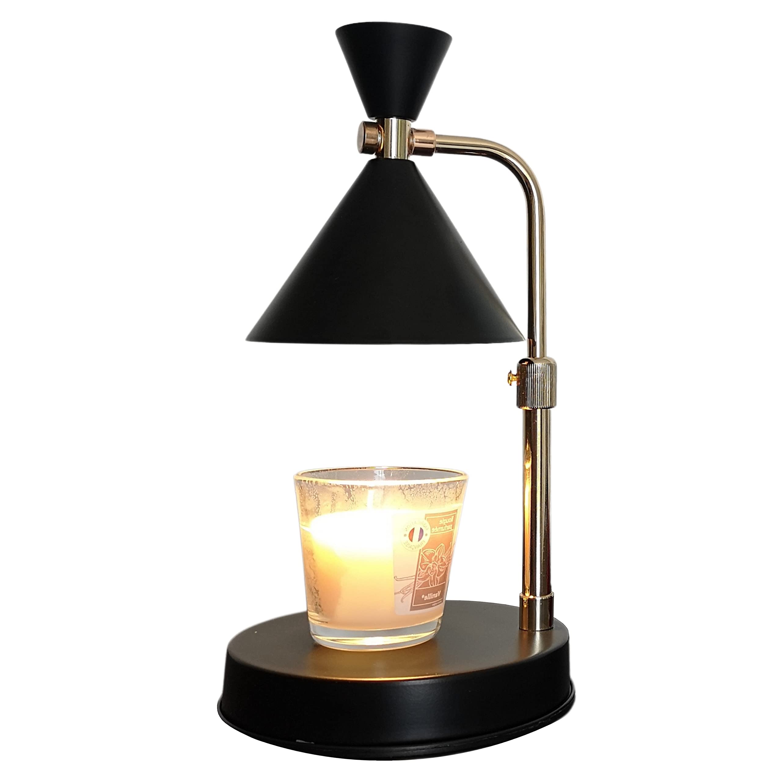Zen'Arôme Candelino Scented Candle Warmer – Electric Burner for Scented Candles – Diffuses Fragrances Without Flames or Smokes – Extends The Life of Candles – Built-in Dimmer – Adjustable Height