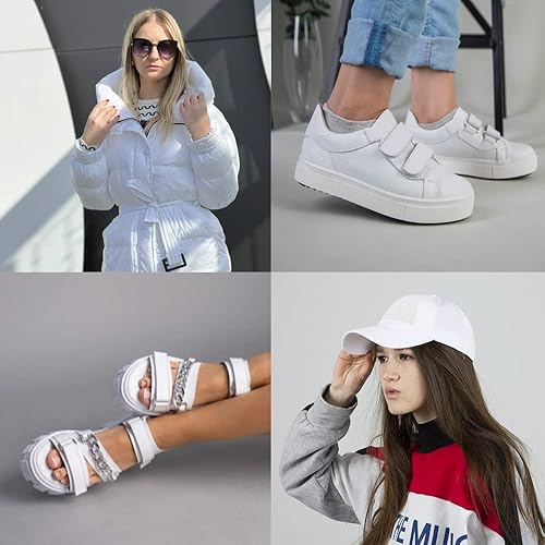 Miniatura 4 de Cinta de velcro blanca de 1 pulgada de ancho, no adhesiva, de nailon blanco de 1 yarda de longitud, juego de sujetadores de tela para bolsas de