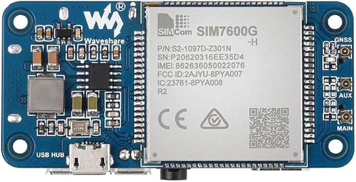 SIM7600G-H 4G HAT B for Raspberry Pi Series Board, Enabling LTE Cat-4 4G / 3G / 2G Communication & GNSS Positioning, Global Band