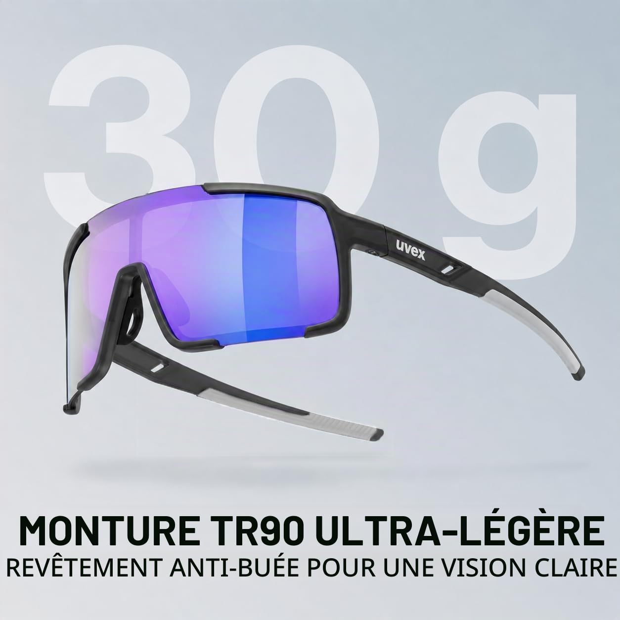 Uvex Cellon Lunettes de soleil légères pour homme et femme avec verres miroir