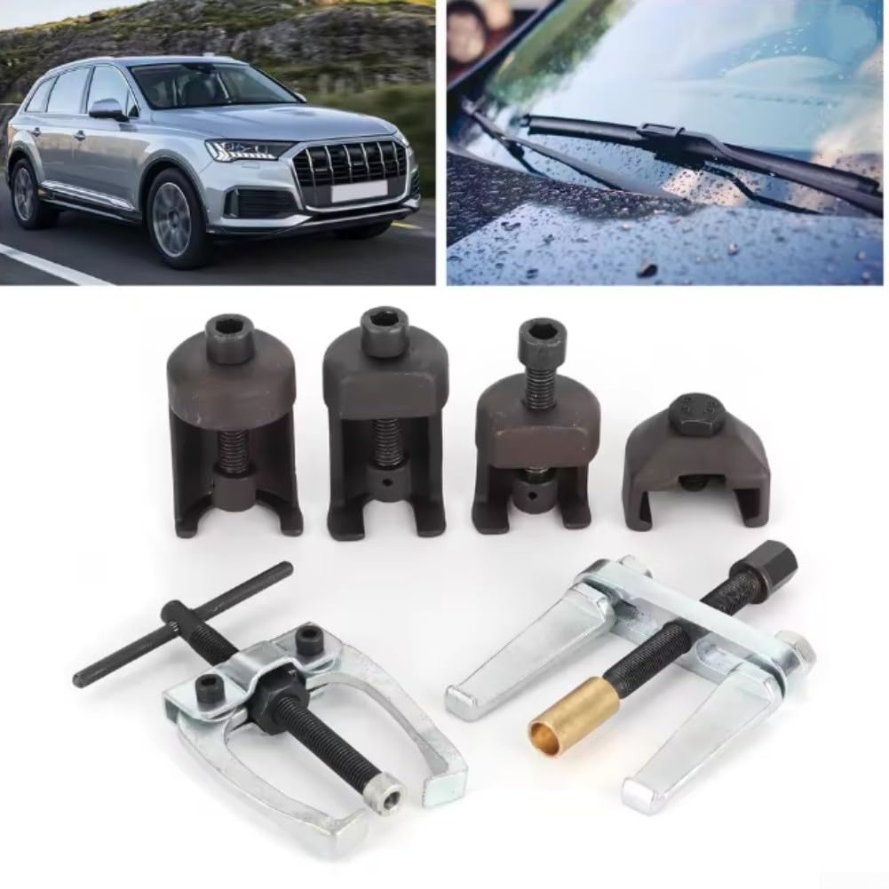 Set di 6 estrattori per braccio tergicristallo, kit di strumenti per la rimozione del parabrezza, in acciaio al cromo vanadio, per riparazione auto, 27 cm
