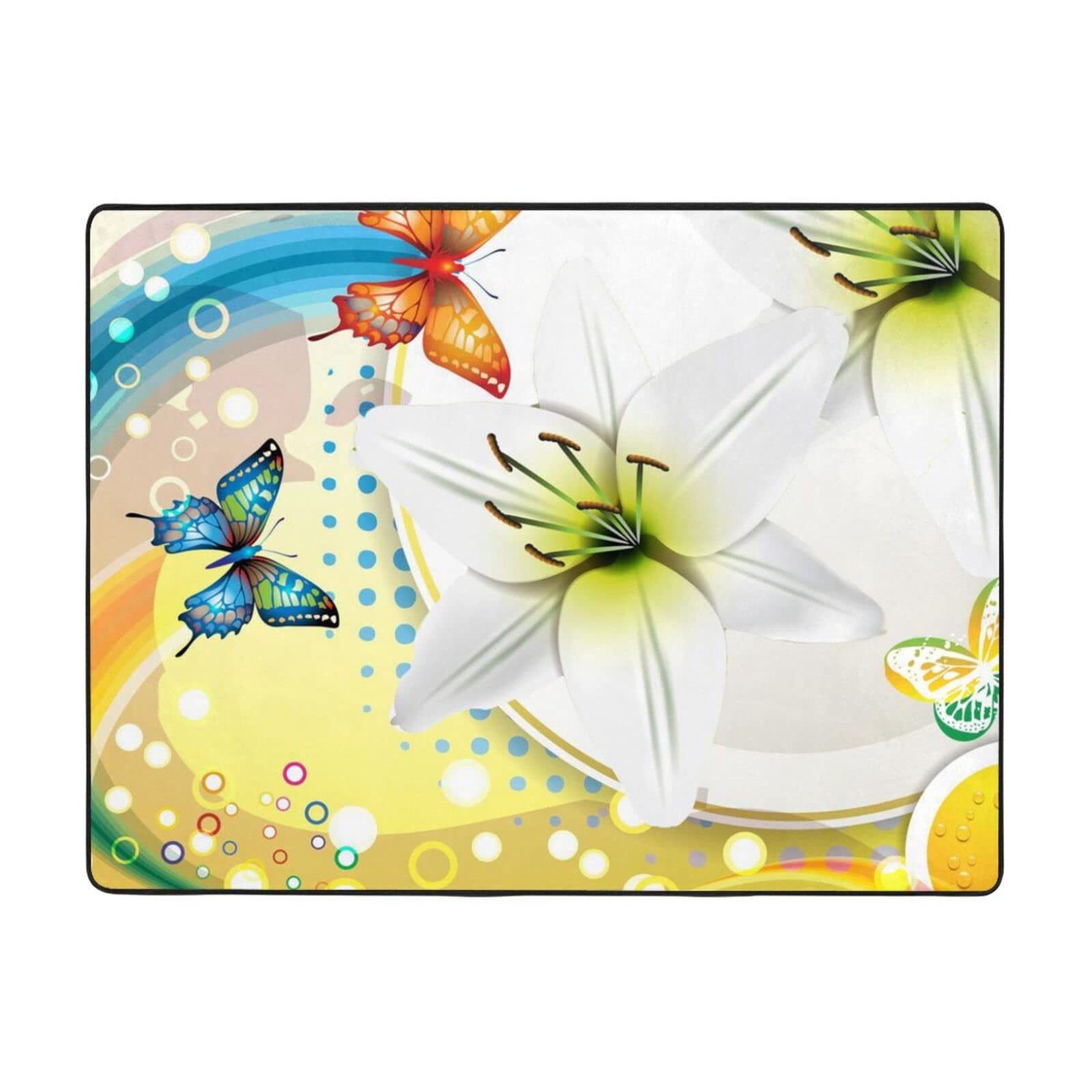 Tapis antidérapant en flanelle moelleuse grand format pour chambre