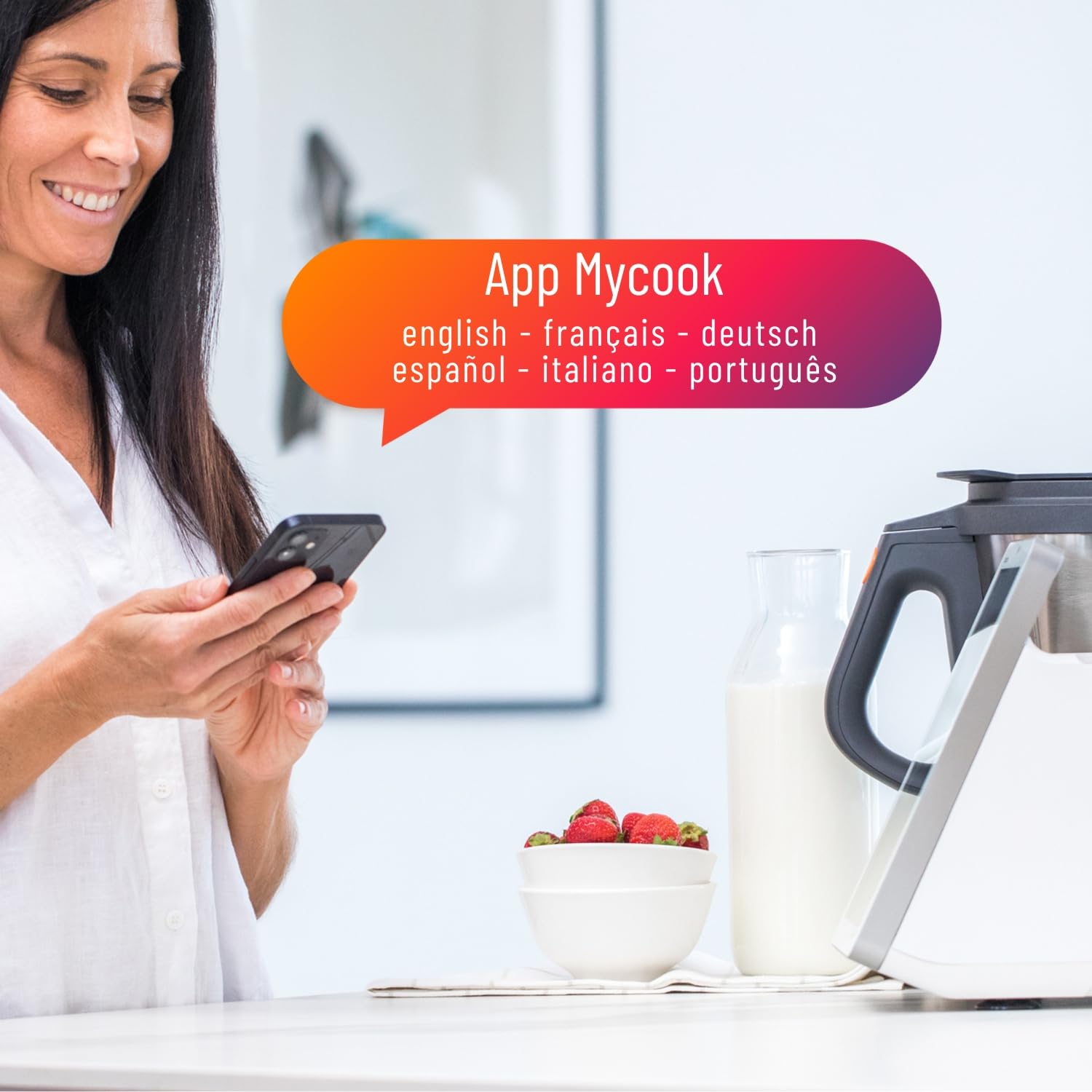 Taurus Mycook Next - Robot de Cocina con wifi, pantalla XXL, cocina por voz, inducción, cocción lenta o alta temperatura, sous-vide, 30 funciones, 2000W, jarra 3.75L, app mycook + accesorios