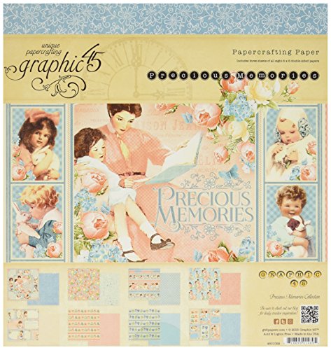Graphic 45 Precious Memories Pad Paper, 8 by 8-Inch