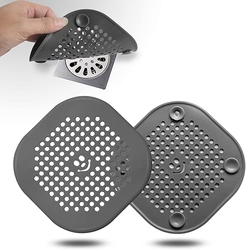 Miniatura 27 de Protector de silicona para cubrir drenaje de ducha, bañera, cocina, baño, recoge restos de cabello, paquete de 2, color negro