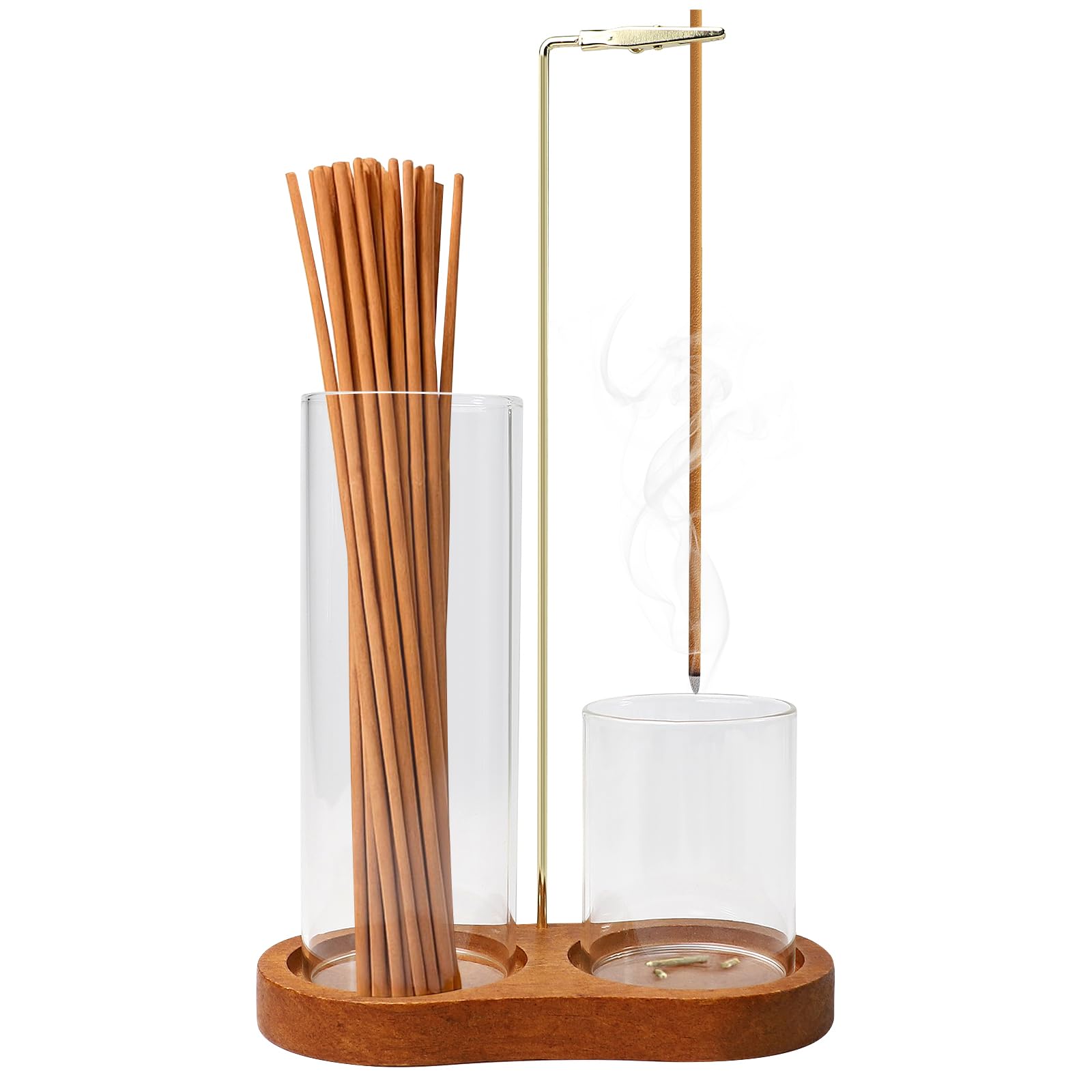 QMLING Wooden Incense Holder for Sticks: Incense Stick Holder with
