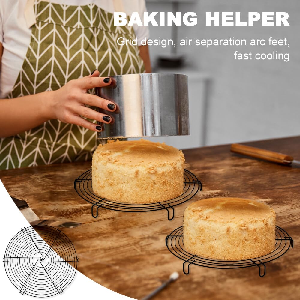 Grille de refroidissement en acier inoxydable 32 cm ronde Lot de 2 pour gâteaux biscuits tarte
