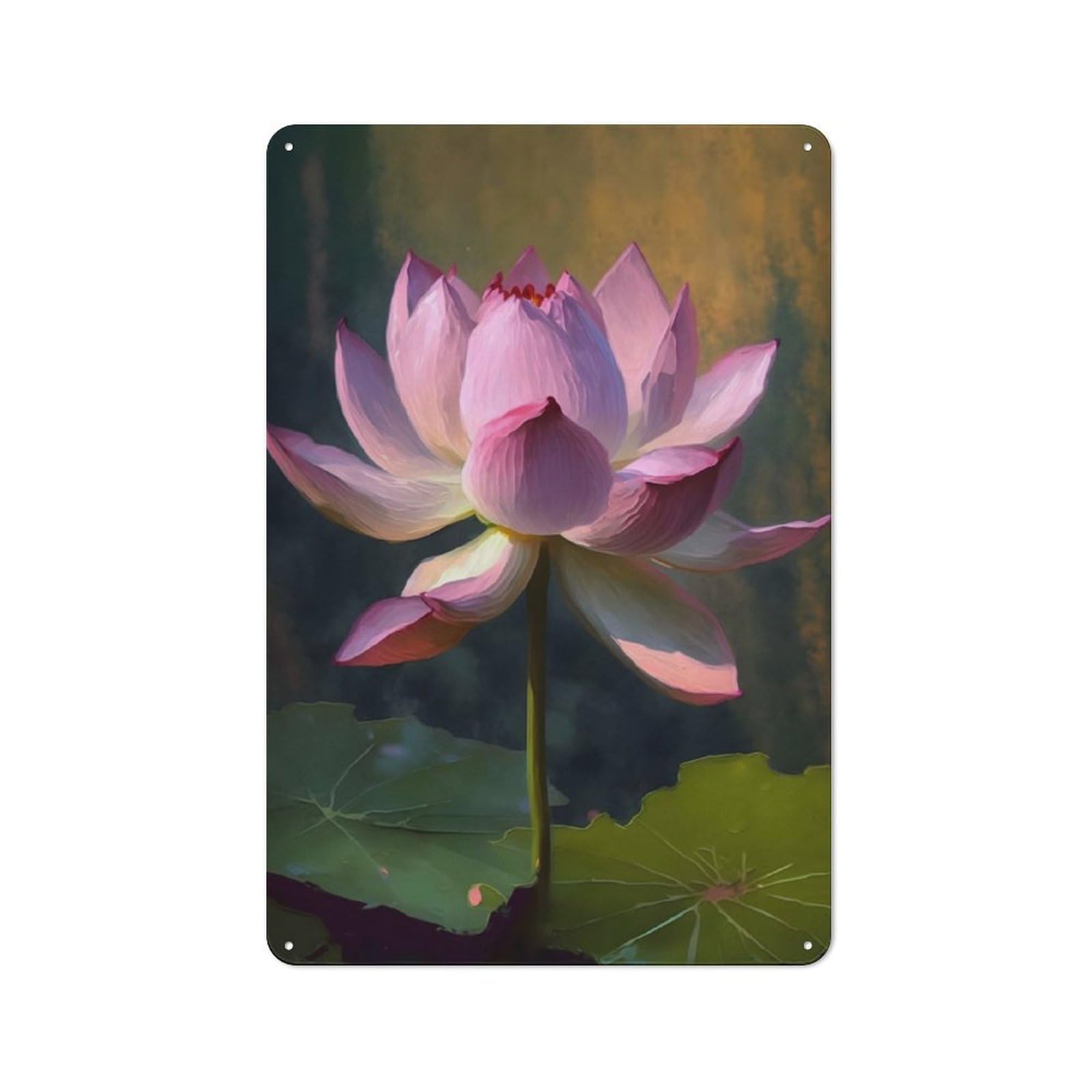 Junmoney A Lotus Pond Of Serenity Vintage Tin Sign 30X20cm With For Dining Room Or Kitchen, For Dining Room Decor Fans