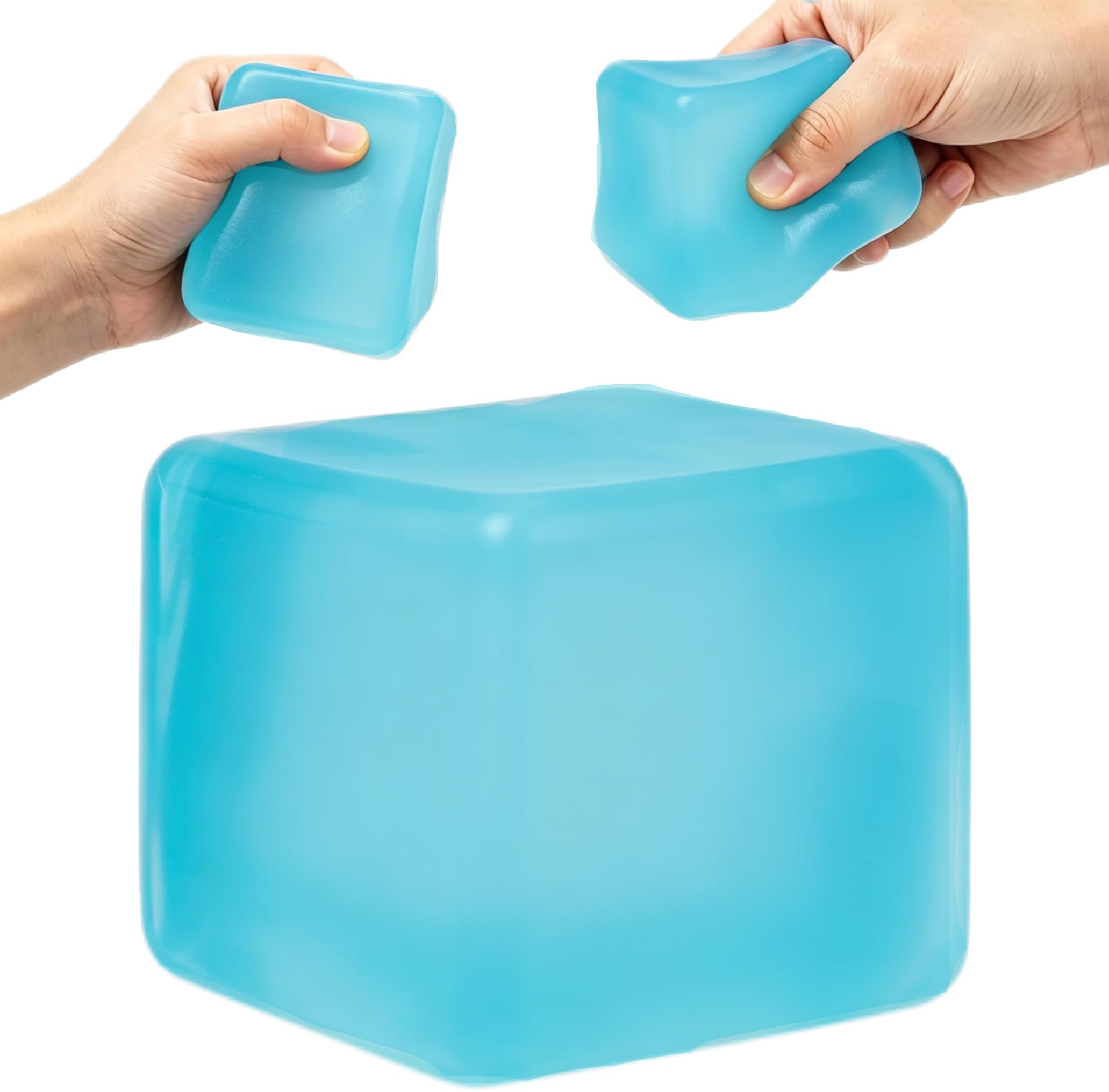 Squishy Stress Cube, Soft Fidget Cube Squeeze Toy, Anxiety Relief Squishy Fidget Toys for Kids Adults Daily Relaxation (1, Blue)