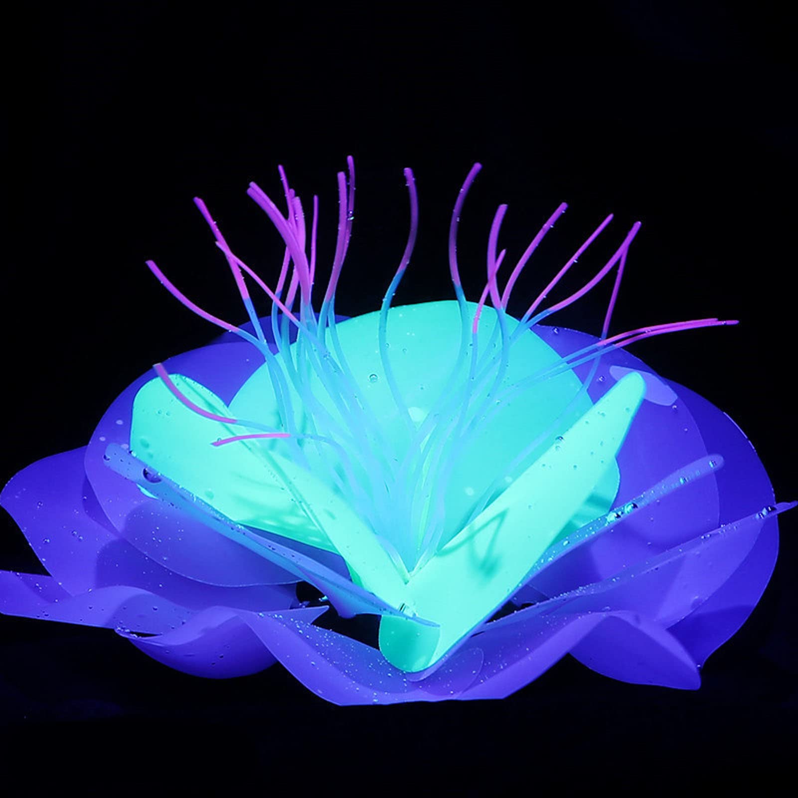 Lotus en silicone pour aquarium Tyenaza violet plante artificielle
