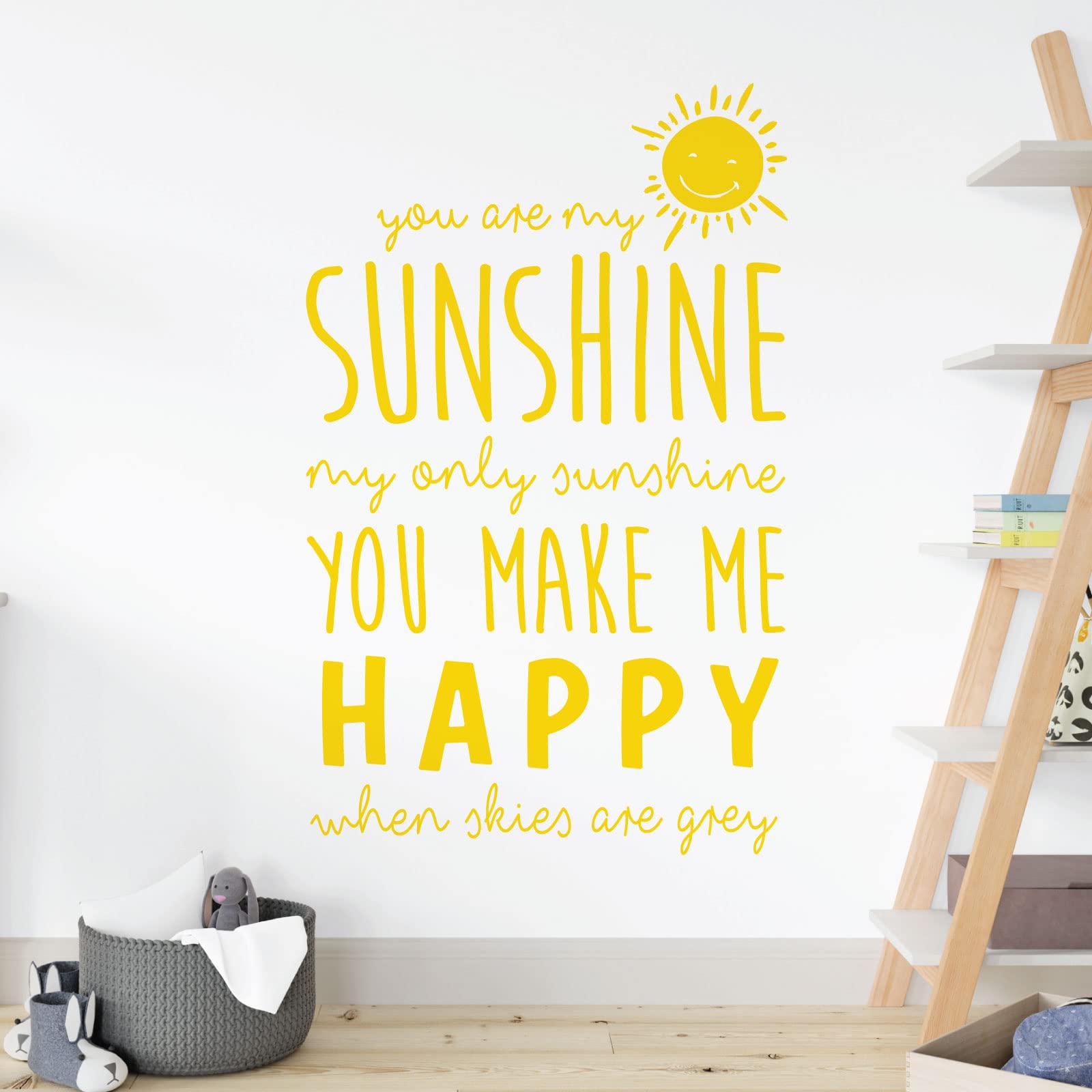 You are My Sunshine, My Only Sunshine - Nursery Decal Wall Sticker [Small] [Medium Yellow]