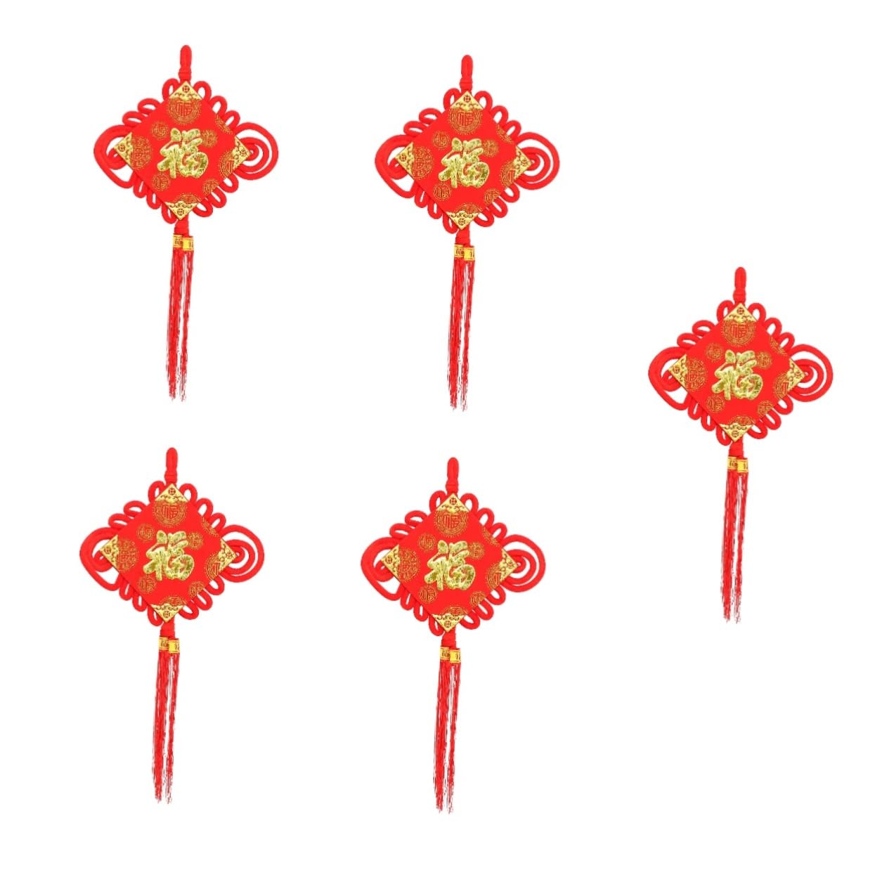 Colgante de Fu Chino PRETYZOOM 5 unidades adorno tradicional de la suerte para pared