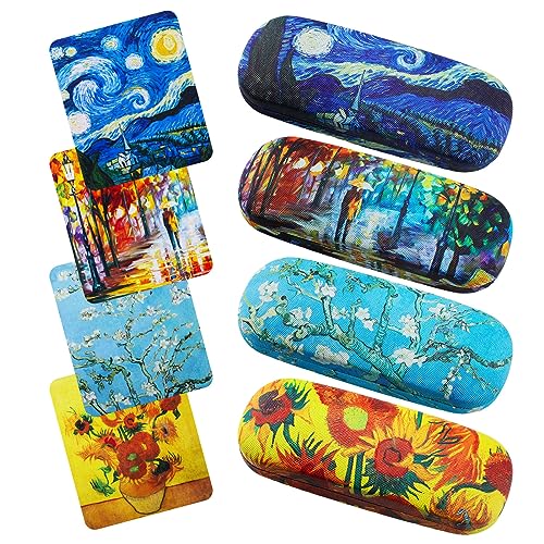 Image of Hard Shell Eyeglasses Case, Eye Glass Cases Womens Hard Shell With Cleaning Cloth Portable Eyewear Case for Women Men