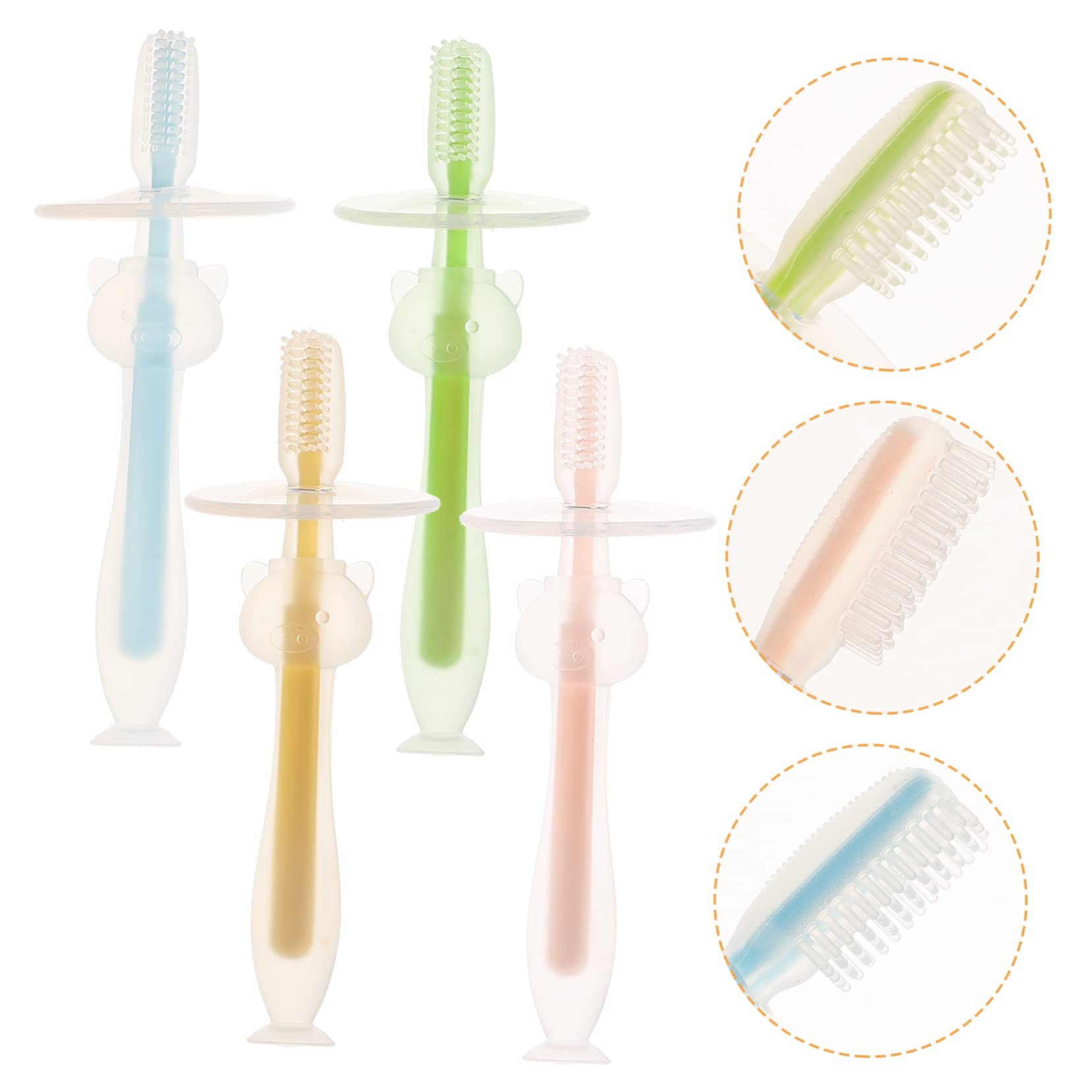 SHERCHPRY 4 Set Spazzolino Da Denti Per Infantile Spazzolino Da Denti Silicio Spazzolino Da Denti in Silicone Spazzolino Da Denti Per Neonati Gel Di Silice 4 Pezzi*4
