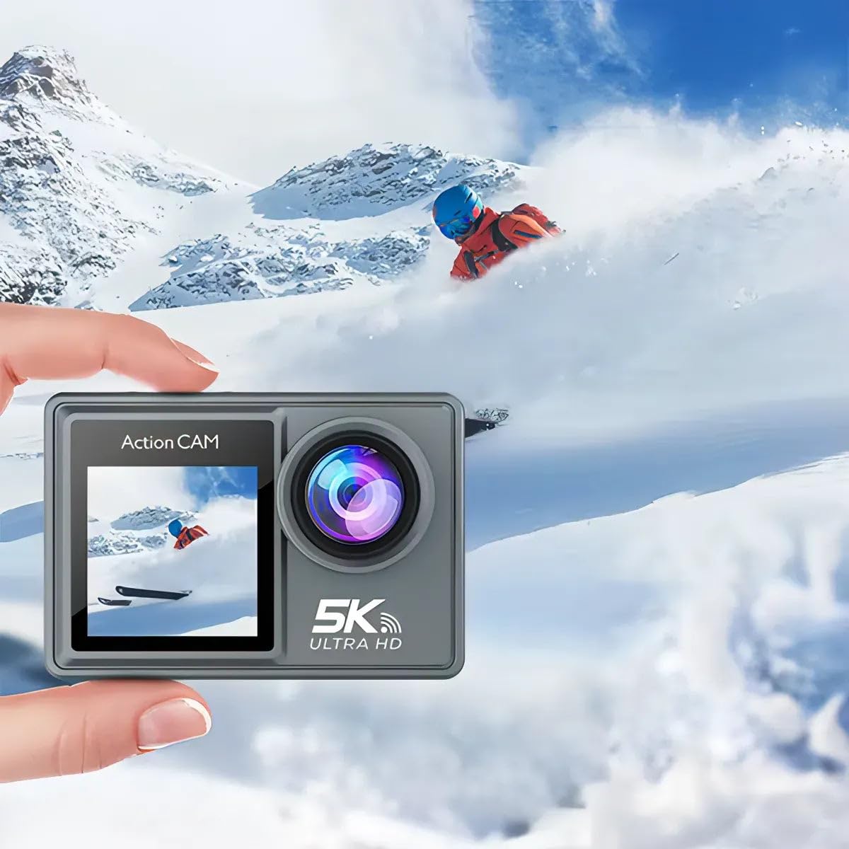 Kozenix Action Camera 5K Impermeabile con WiFi, Doppio Schermo, Sensore IMX e Supporto SD da 32GB