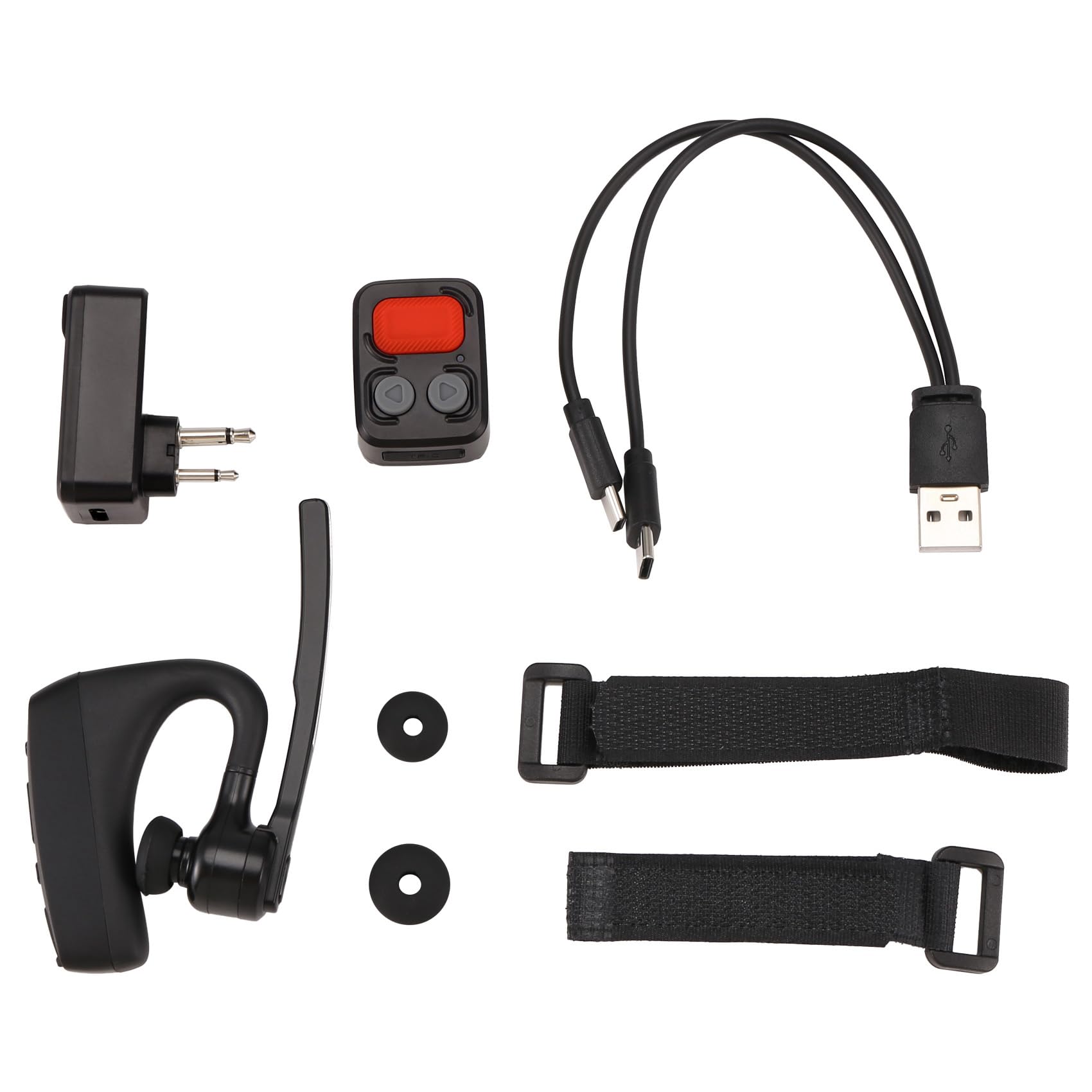 Walkie Talkie Auricular Bluetooth con Adaptador de Enchufe M Control Remoto Inalámbrico PTT para Restaurante Hotel