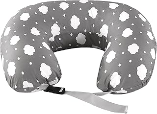 Stillkissen für das Stillen, Ergonomisches Stützkissen Schwangerschaftskissen für Mutter Baby, Stillkissen in Übergröße mit Verstellbarem Taillengurt & abnehmbarem Baumwollbezug (Plusgröße-Grau)
