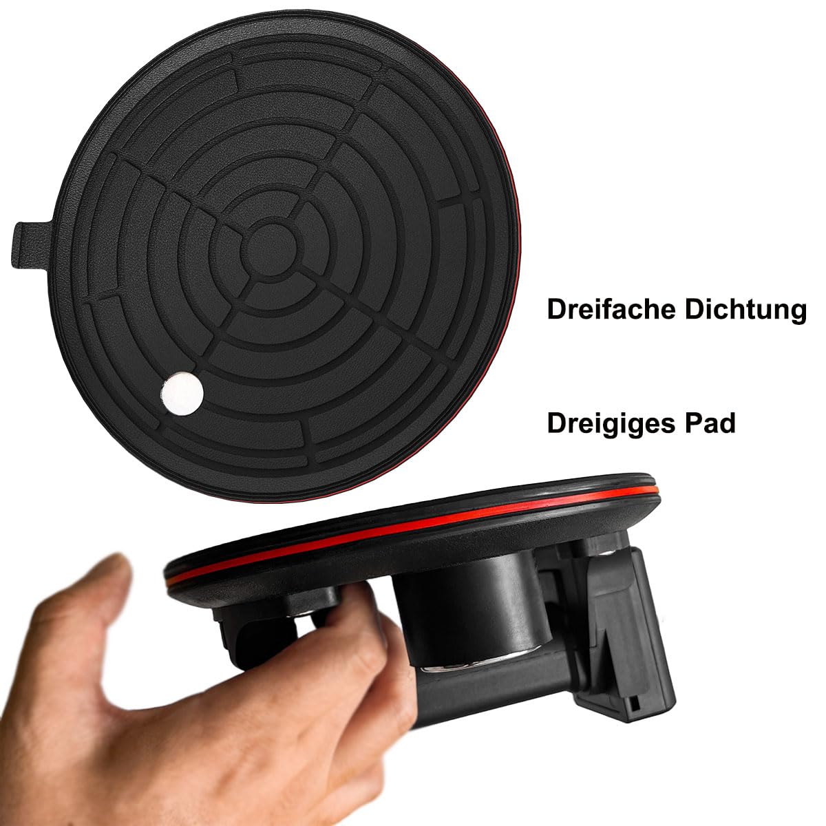 DURDUR 2 Pack 8" Saugheber Akku Fliesenheber mit Manometer 250KG|Akku x4,Elektrischer Saugheber Tragkraft,Dreigiges Pad Vakuum Glasheber für Transport von Aquarium,Fliesen, glas,Platten