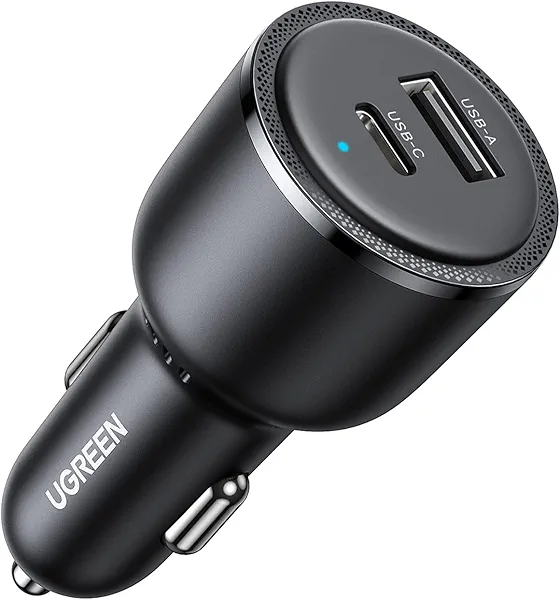 UGREEN 63W USB C Car Charger Adapter, PPS 45W Super Fast Charging 2.0 Type C Car Charger Cargador para Carro, Dual USB C for iPhone 17/16/15/14/13/12, Galaxy S24/S23/S22/Series, iPad, MacBook