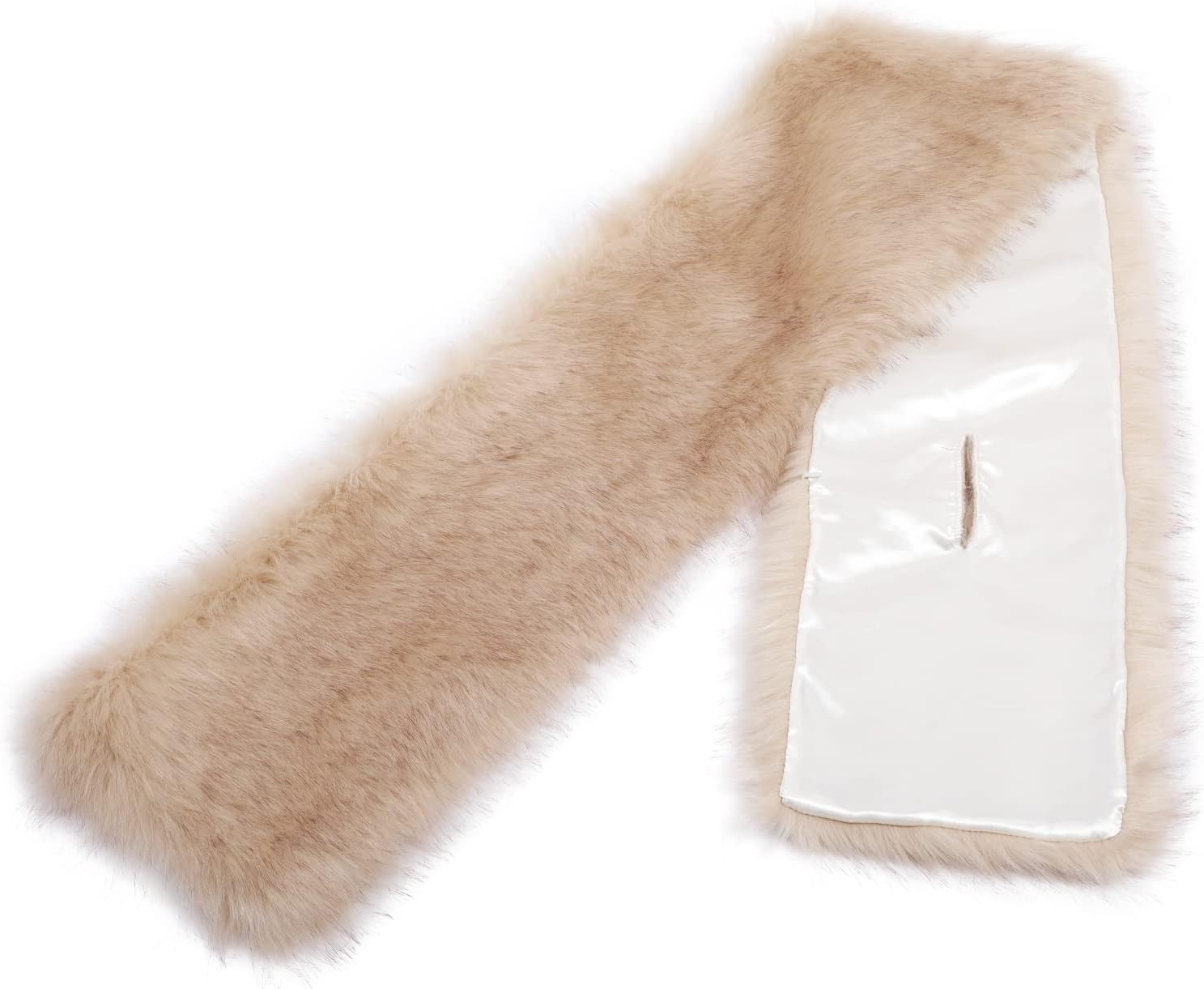 KAMA BRIDAL Women Long Faux Fur Shawl Bridal Stole Cover Up Winter Soft Bolero Scarf image 5