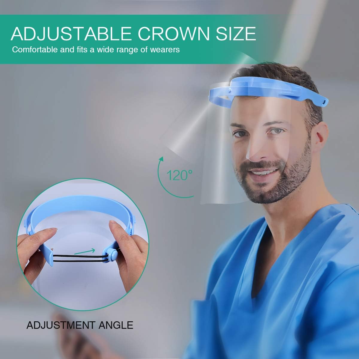 Face Shields, 10 PCS Ultra Clear Protective Full Face Shields