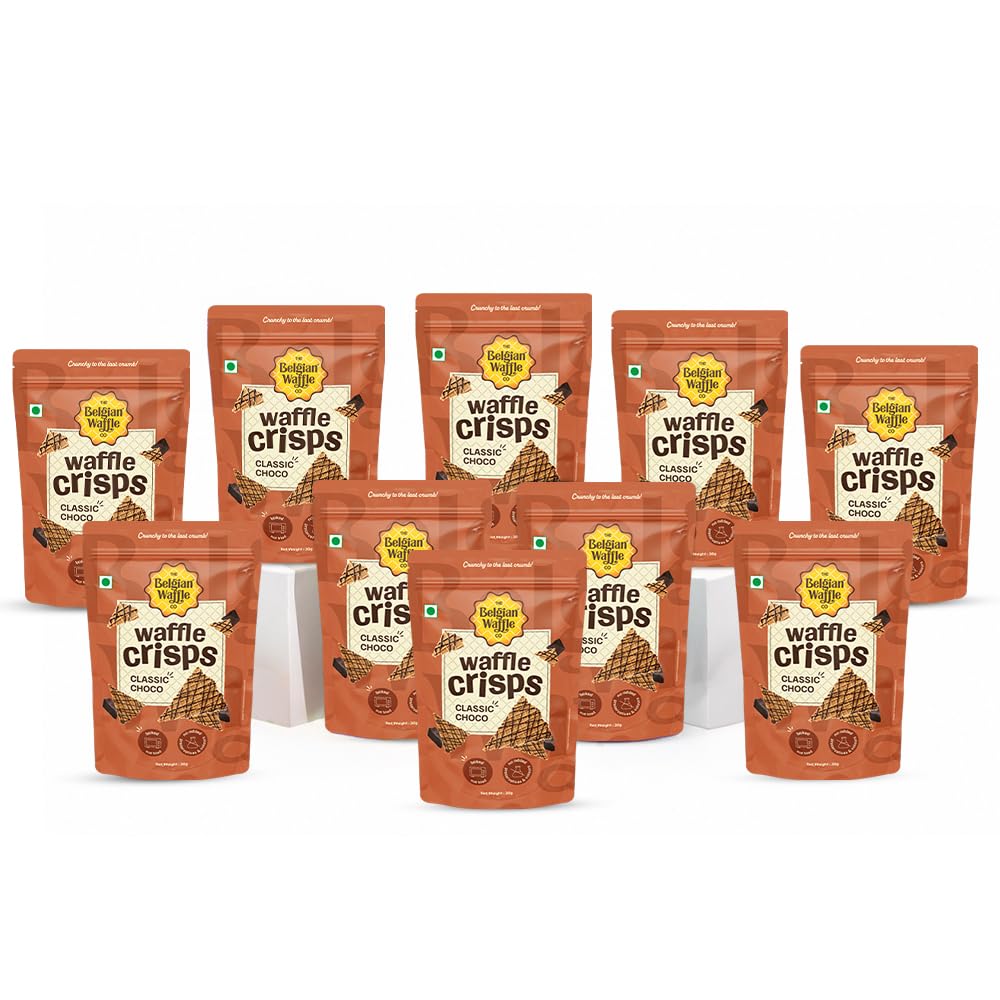The Belgian Waffle Co. Classic Choco Waffle Crisps | Crispy Baked Chocolate Wafers | Eggless Light & Crunchy Anytime Snack | Not Fried | 30g Each. (Pack Of 10)-image-34