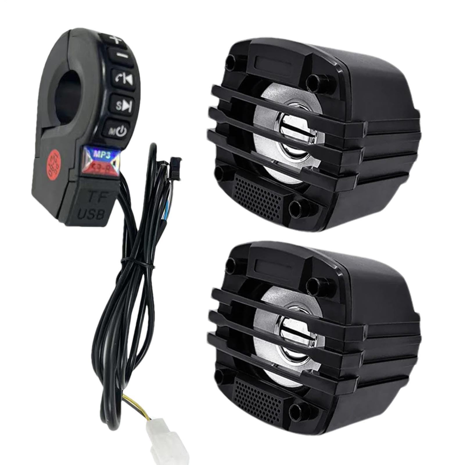 Radio para motocicleta, altavoz para manillar | Sonido de altavoces portátiles para montaje en manillar,Estéreo de motocicleta con sonido de alta fidelidad, de amplificador de audio resistente a la in