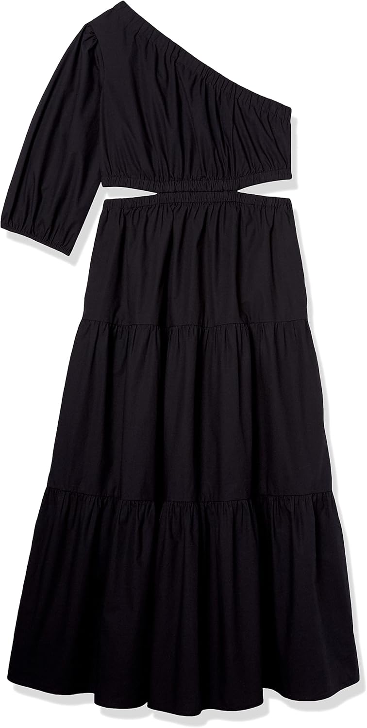 The Drop Womens April One Shoulder Cut-Out Tiered Midi Dress - Image 6