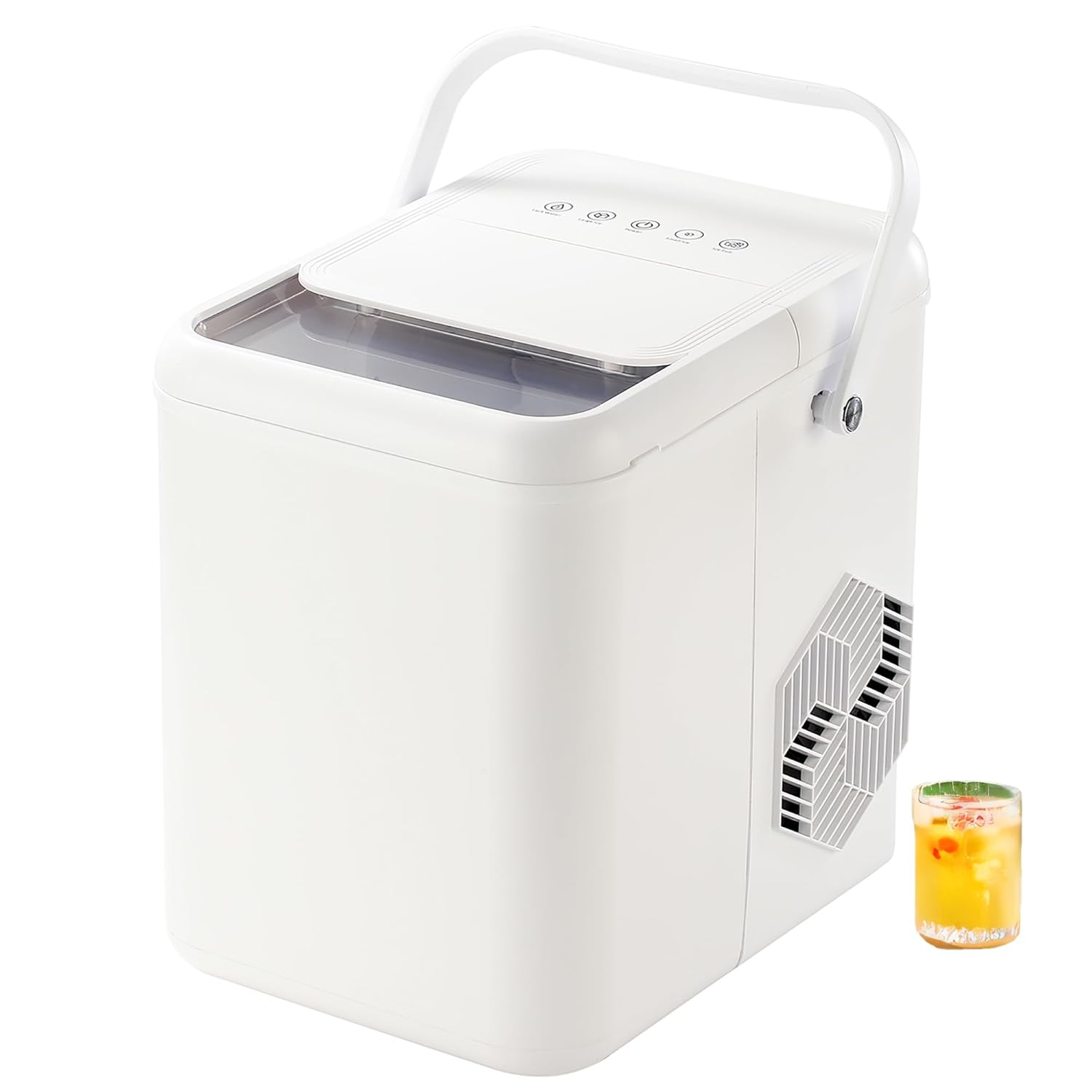 Countertop Ice Maker with Self-Cleaning - 9 Bullet Ice Cubes in 6 Mins, 26.5lbs/24Hrs, 2 Sizes & Quiet 40dB, Portable Ice Machine for Home/Office/Party, Includes Ice Scoop & Basket