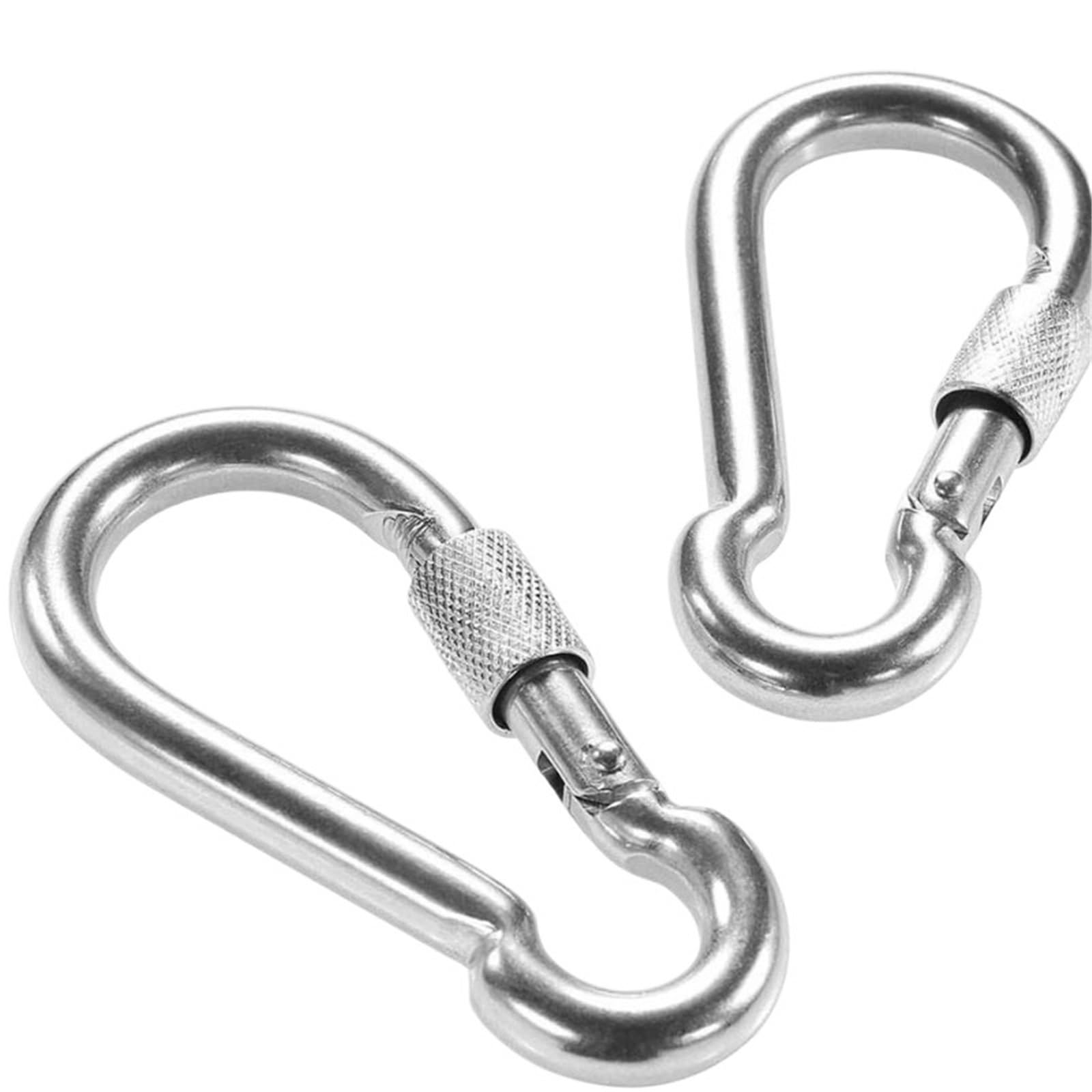 Karabinerhaken Edelstahl Frühling Snap Karabiner Schnalle Sicherheitshaken Quick Link Schlüsselanhänger Clips Outdoor for Gym Hundeleinen(M8x80-LM,20PCS)