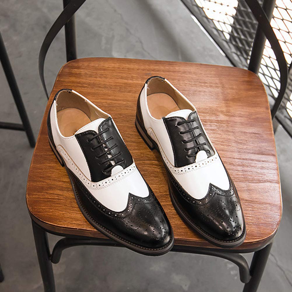 Scarpe Stringate Brouge Uomo Bicolori Ufficio Affari Casual Abito Formale Festa di Nozze Scarpe Oxfords