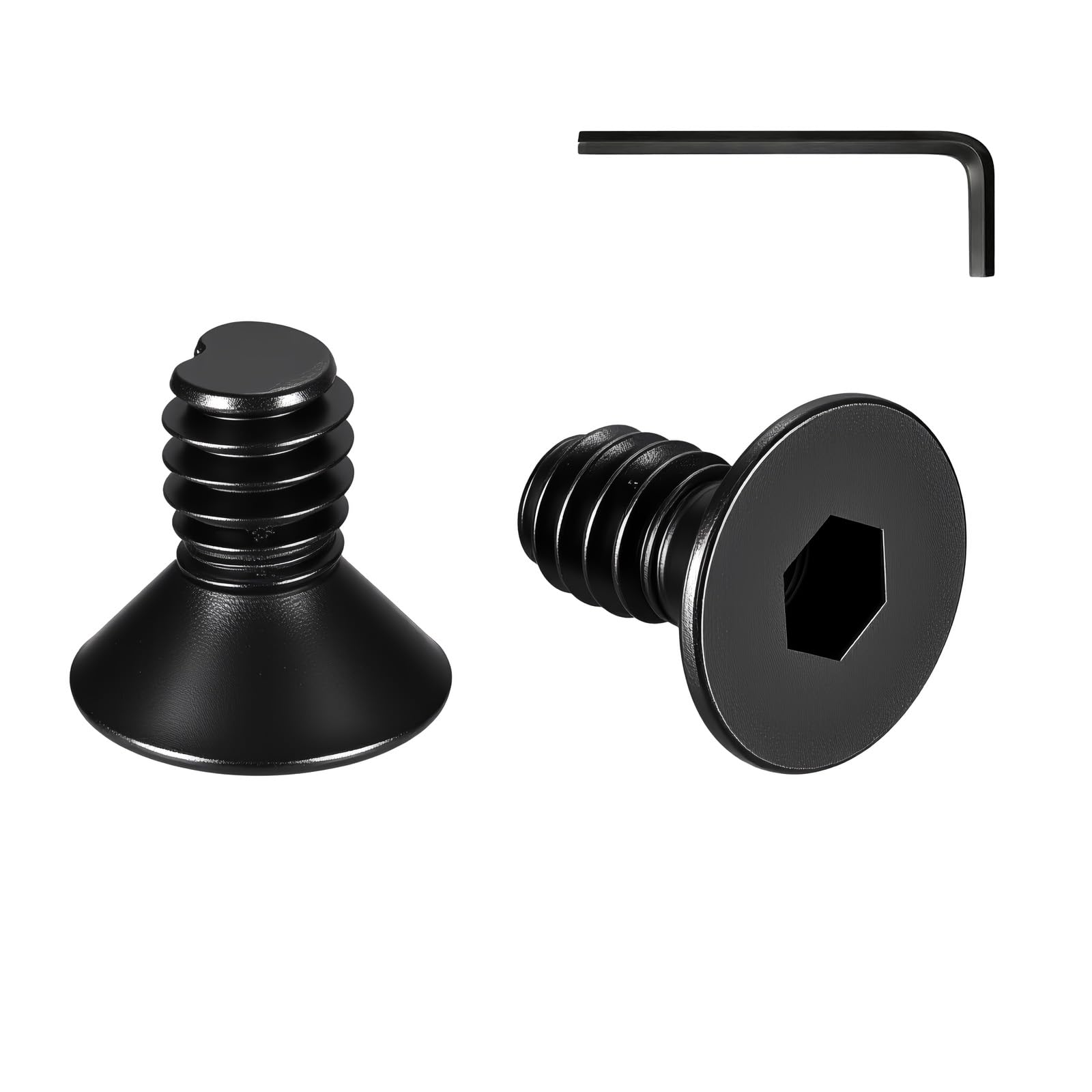 ZOWZEA 20 Pcs #8-32 x 1/4" Flat Head Socket Cap Machine Screws,Grade 10.9 Alloy Steel Countersunk Bolts,Fully Threaded Allen Hex Drive, Black Oxide