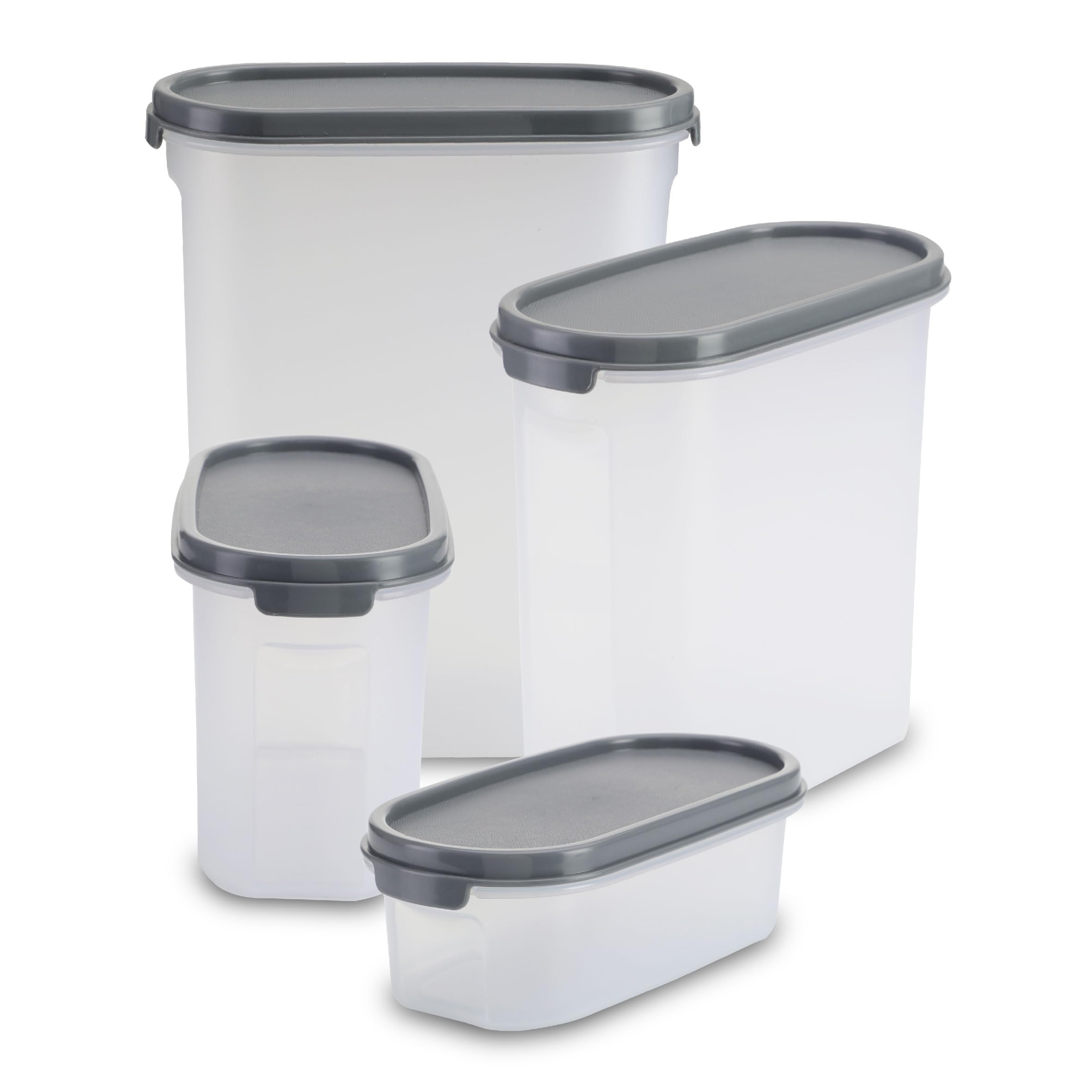 KOLORR Lot de 5 récipients modulaires en plastique pour cuisine | Organisateur d'aliments secs | Bocal hermétique | Transparent