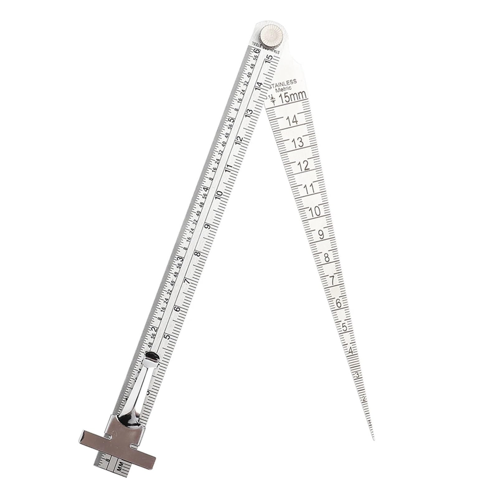 Ewsdsfs One Color 0-15Mm Taper Ruler Stainless Steel Welding Feeler Gauge Depth Hole Inspection For Measurement Tool